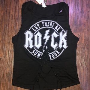 cute rock lace up tank